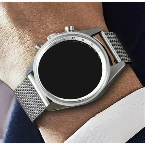 Sleek Silver Mesh Watch Band - Picture 2 of 3